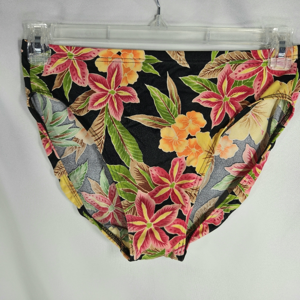 Body I.D. NWOT Black w/Multicolored Floral Print Bikini Bottoms Size Small